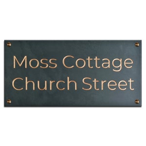 Green Slate House Sign, Address Plate, Handcrafted Engraved Plaque, Personalised with YOUR House Number/Name, Address/Street Name, 40 x 20cm