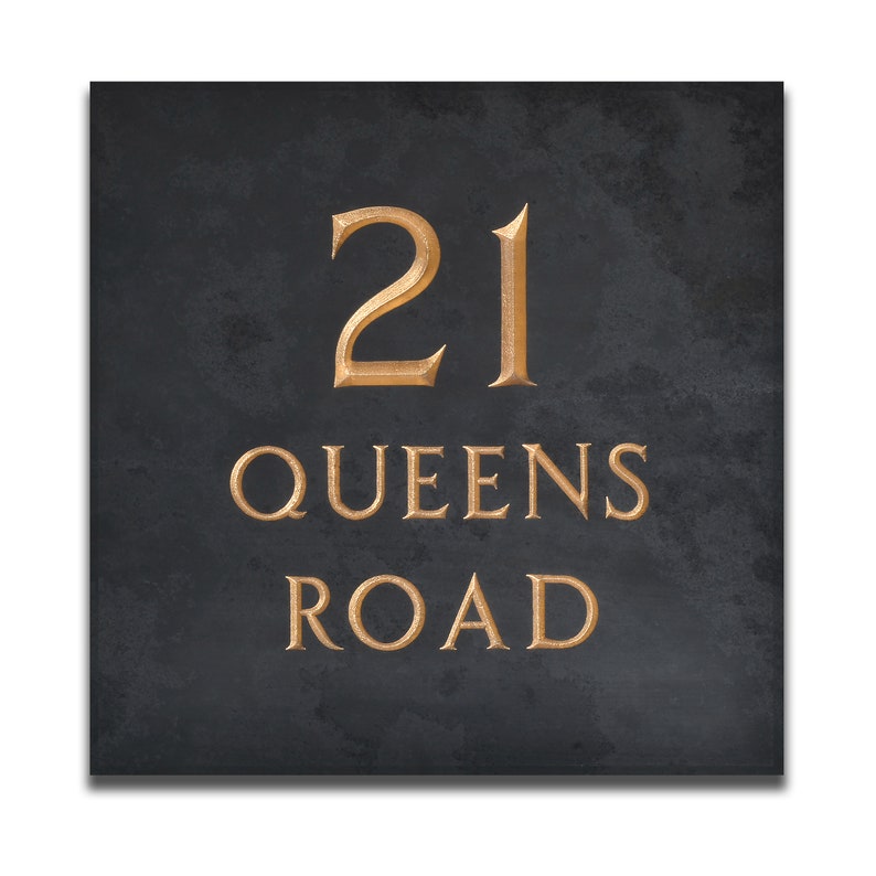 Premium Heavyweight Charcoal Grey Slate House Number/name Etsy UK