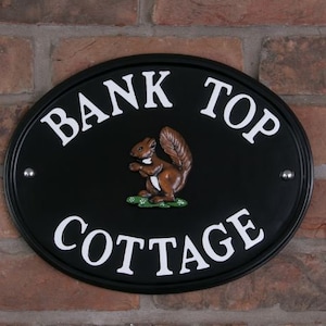 Painted Oval Aluminium House Sign 33 x 25cm