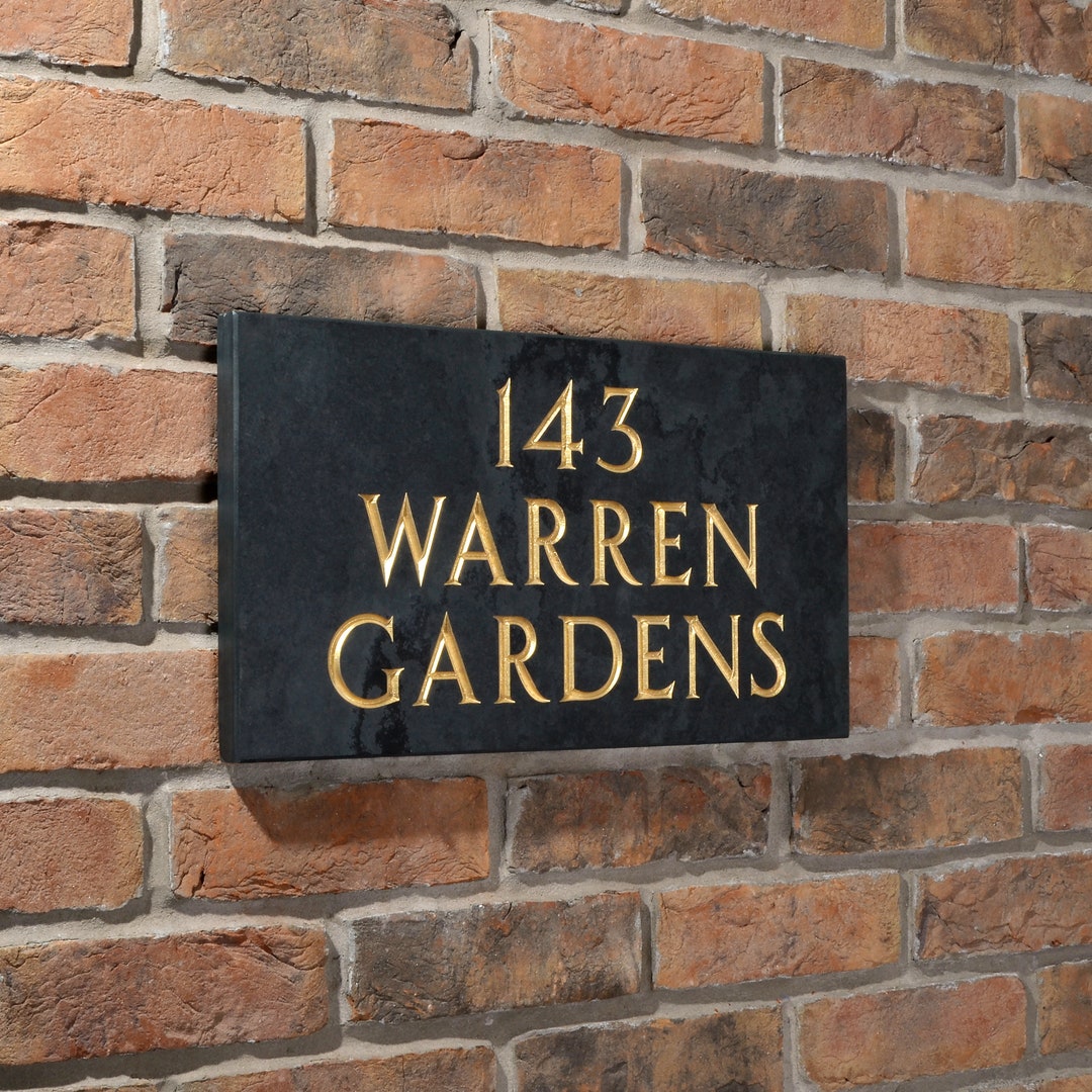 Premium Heavyweight Charcoal Grey Slate House Number/name, Various