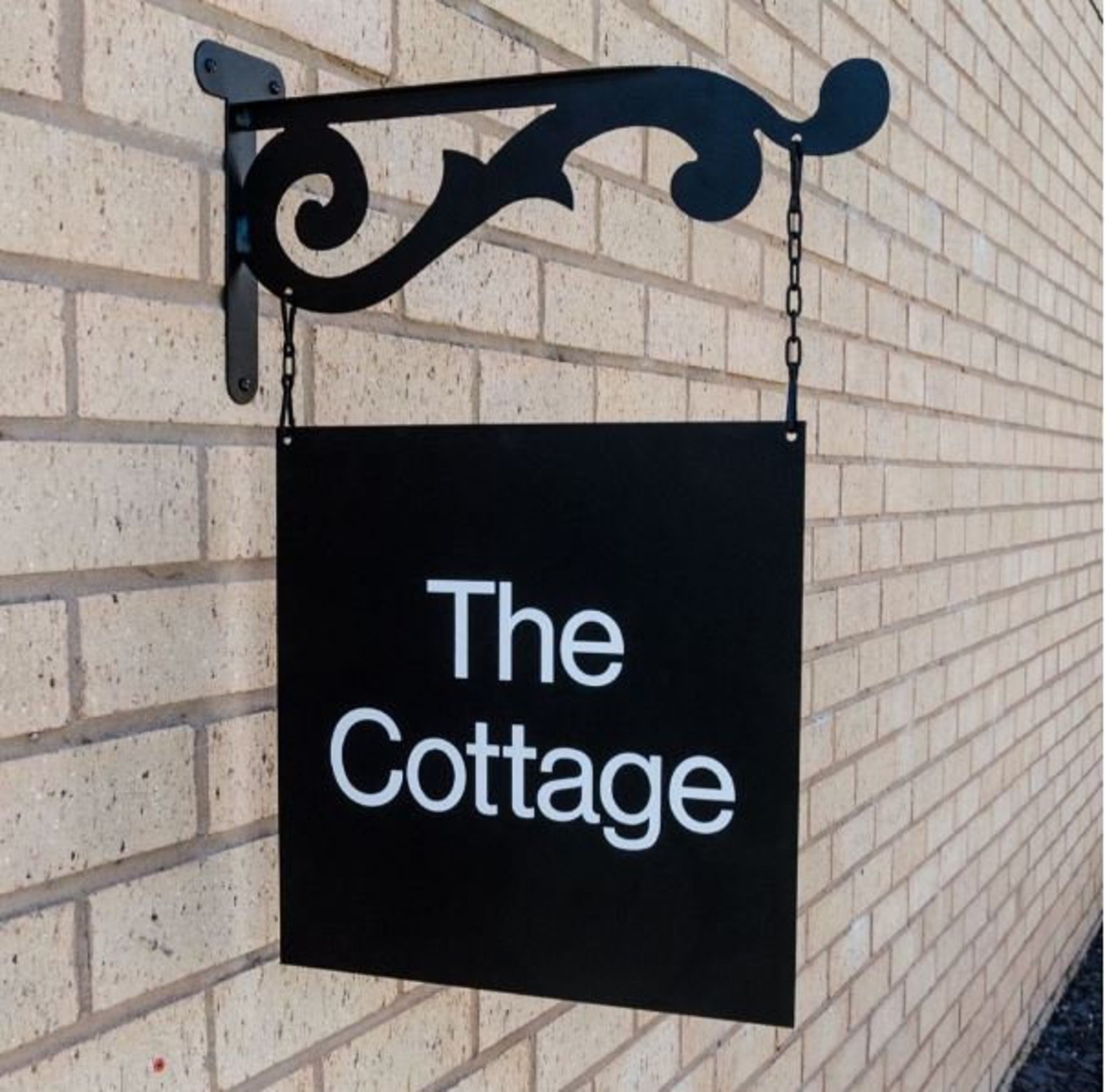 Hanging Metal House Sign with Motive 1 bracket Etsy