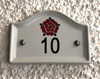 Keramische witte brug cijfer 16,5 x 12,5 cm
