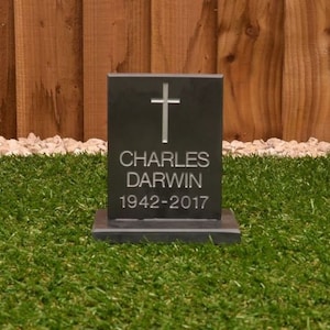 Memorial Headstone on plinth - small with motif