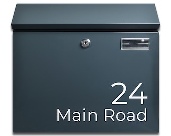 Personalised Customised Steel Lockable Wall-mounted Letter/Post/Mail Box, European-Made, Salute, 37 x 32cm