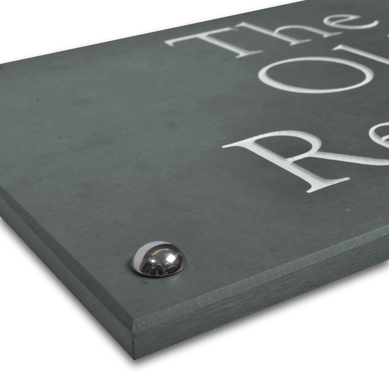 Green Slate House Sign personalised with your house name. Size is 35.5cm x 20cm image 6