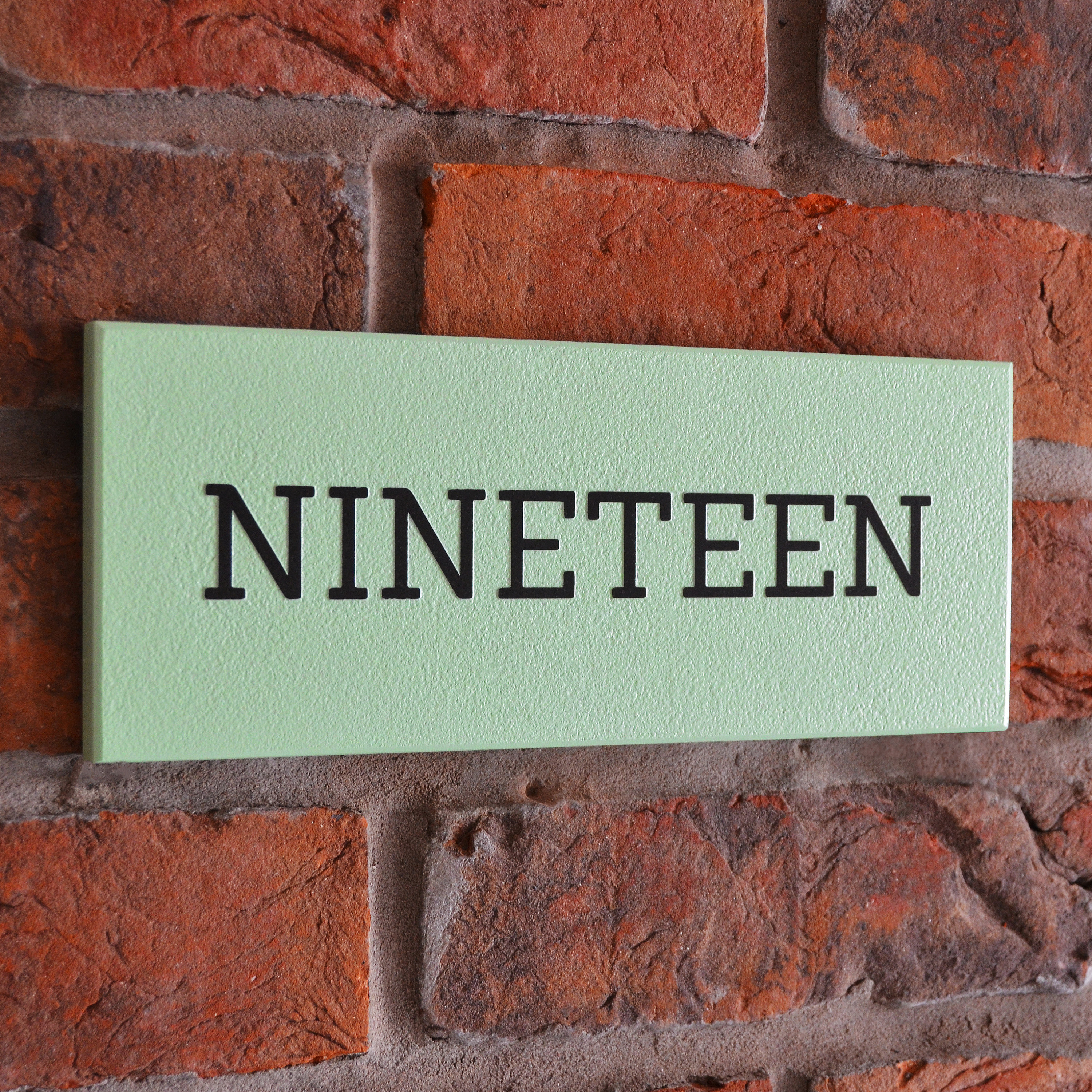 Chartwell Green Granite House Sign, 25.5 x 10cm, 1 Line, Sand-blasted and Hand-painted in Chartwell Green
