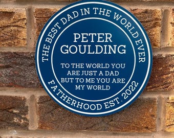 Personalised Blue Heritage Style Plaque, Acrylic, Laser Engraved 20cm