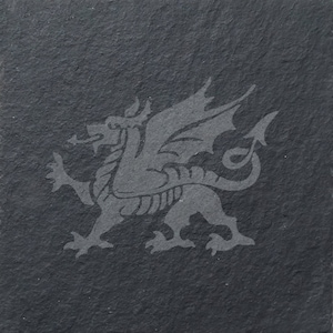 Welsh Dragon Slate Coaster