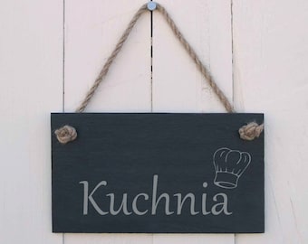 Enseigne Suspendue Cuisine Polonaise 'Kuchnia' Cadeau Fait Main