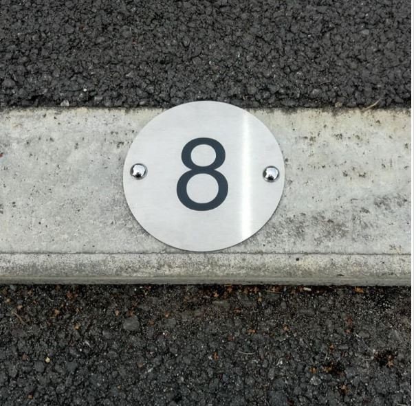 Parking Space Numbers in 11.5cm Diameter Stainless Steel Etsy