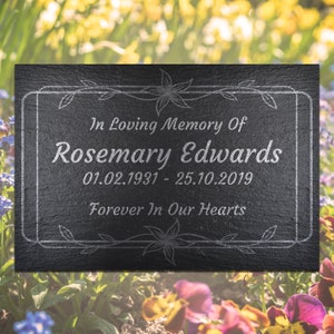 Personalised Memorial Plaque, Made from Riven Slate, Laser-Etched, 30 x 20.5cm