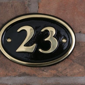 Oval Brass House Number 14 x 10cm