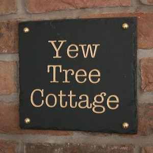 Rustic Slate House Sign - 3 line 23 x 20.5cm