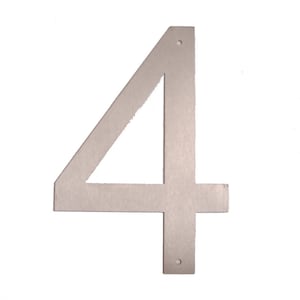 Extra Large Contemporary 25cm Stainless steel Number (Digit No 4)