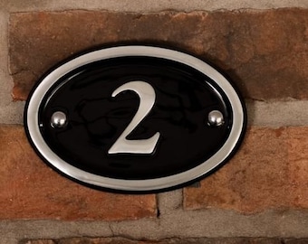 Oval Aluminium House Number