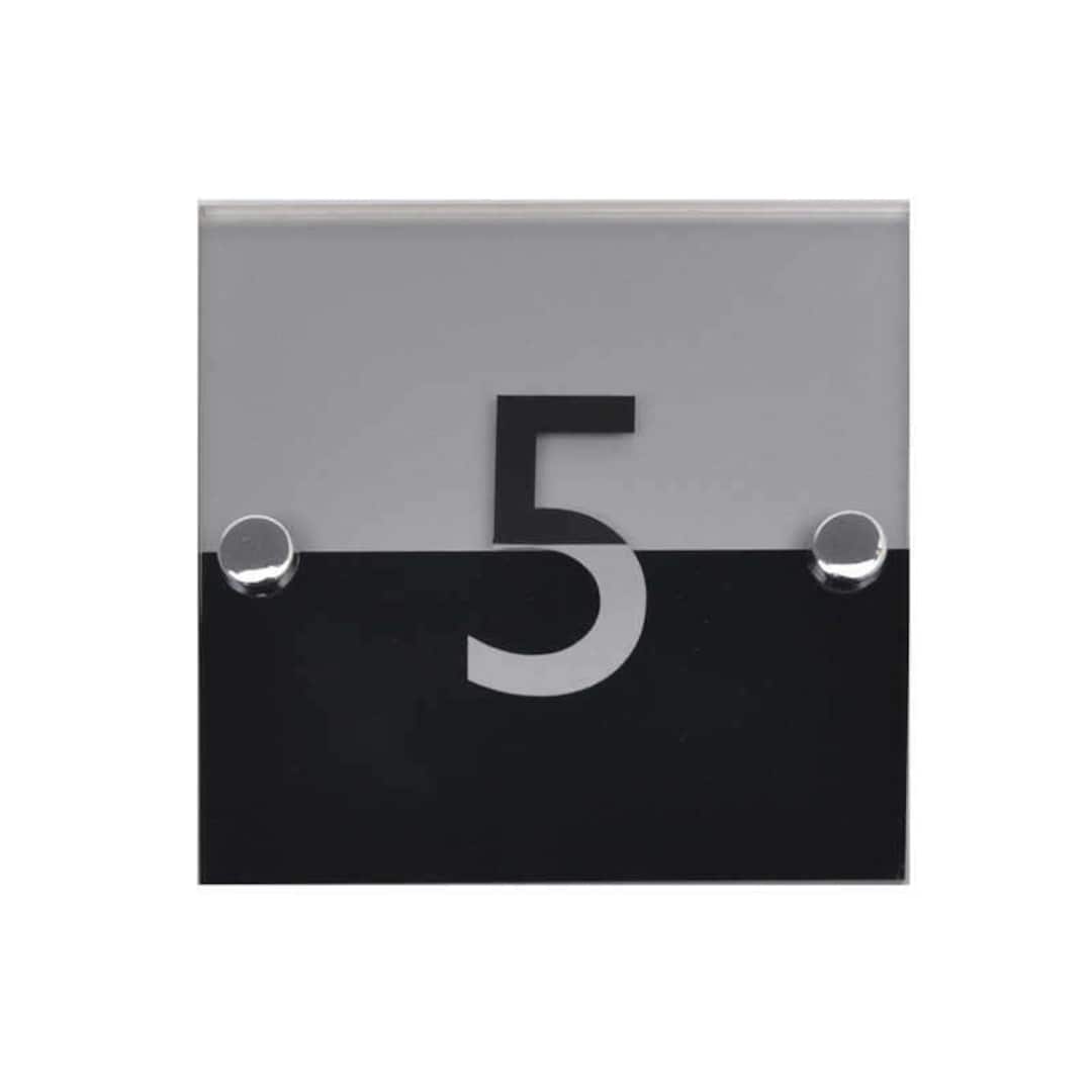 Acrylic House Number Multi Coloured Black/silver Etsy