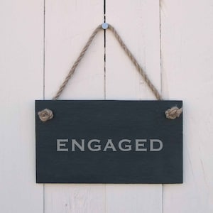 Double Sided Hanging Sign &#39;Engaged/ Vacant&#39; Handmade Gift