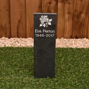 Memorial Stake - Large Slate with Motif