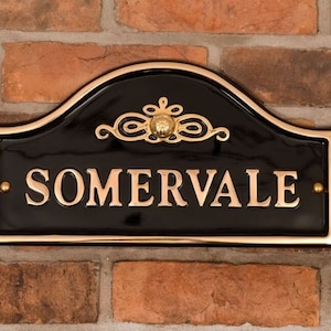 Handmade Brass Bridge House Sign - 36 x 19cm