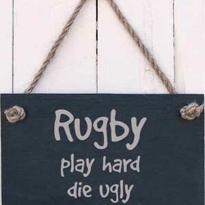 Hanging Sign - &quot;Work Hard Play Harder&quot; Handmade Gift