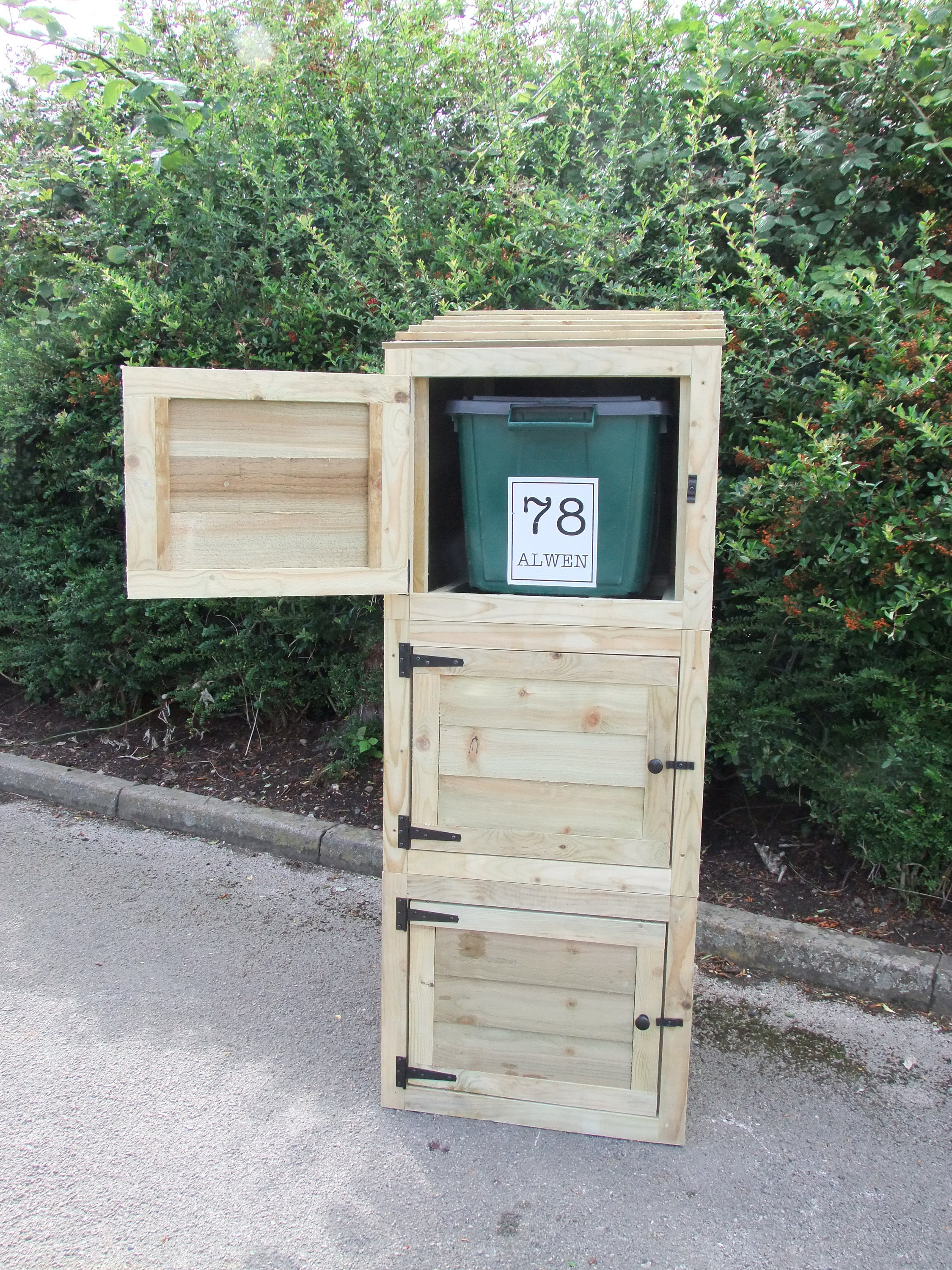 Garden Storage for 3 Recycling Bins. Complete with doors and | Etsy