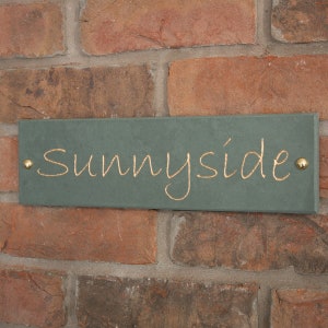 Green Slate House Sign 35.5cm x 10cm