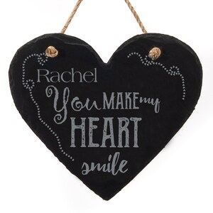 Signe à suspendre en forme de cœur - (votre nom) Vous faites sourire mon cœur