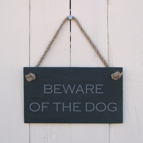 Schiefer Hängeschild 'Beware of the Dog' Handgemachtes Geschenk