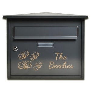 Personalised Postbox Belfast in Anthracite Grey - wall mounted