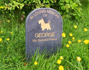 Personalised Pet Memorial, Smooth Slate Gravestone, 29cm x 20cm