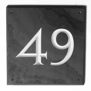 Large Slate House Numbers 20 x20cm (Charcoal Grey)