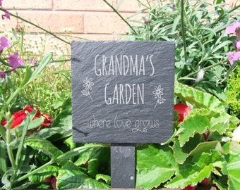 Grandma's Garden Slate Plant Marker - 10 cm by 10 cm (SR1689)
