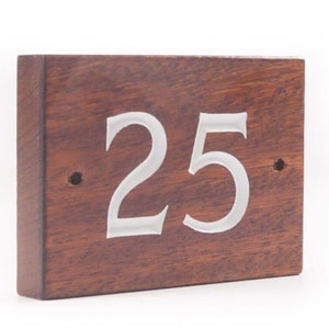 2 Digit Solid Iroko Wood House Number