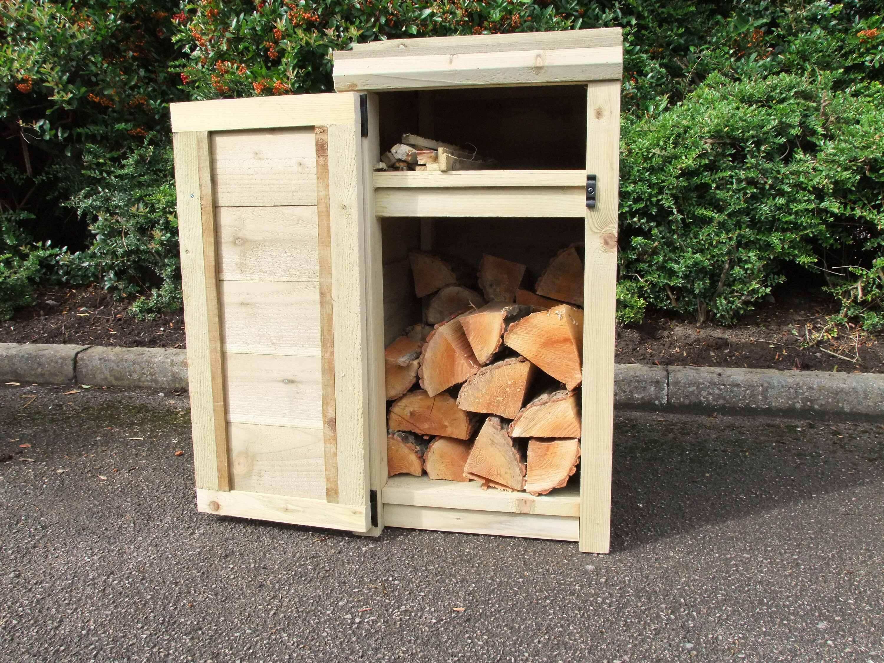 Wooden Compact Log Store for With Door. Delivered Fully Etsy UK
