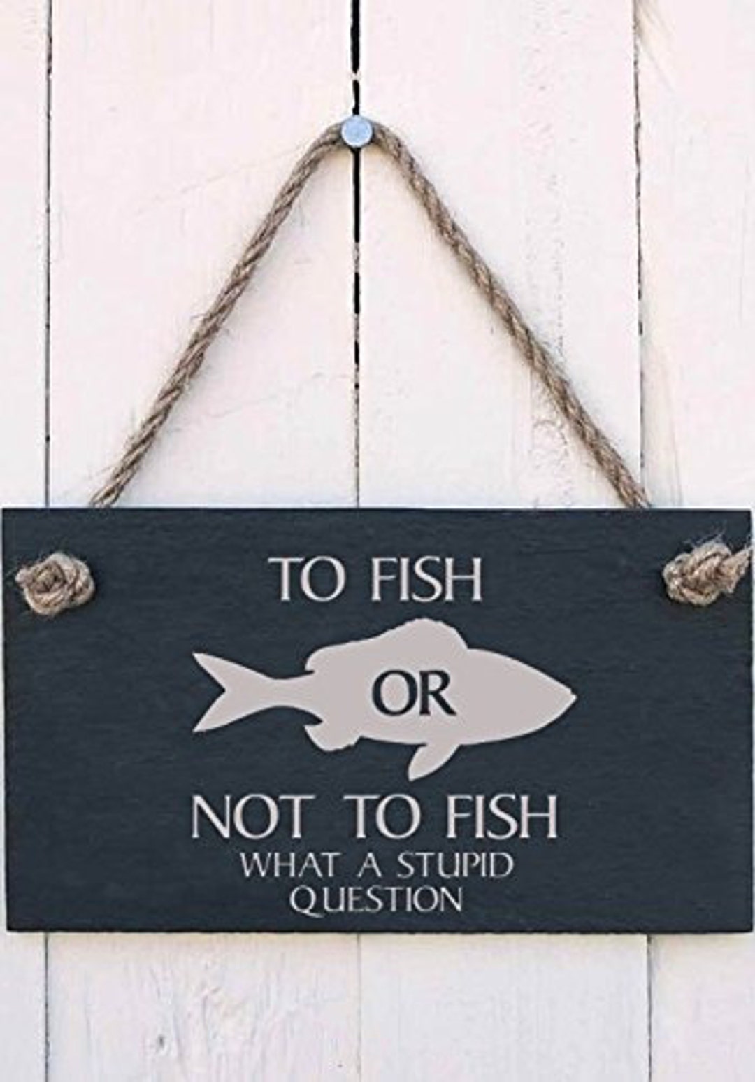 Hanging Sign to Fish or Not to Fish, What a Stupid Question