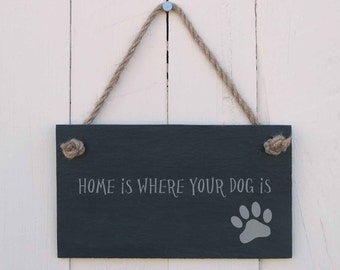 Personnalisé Home Is Where The Dog est en chêne placage de bois Cadre 6x4 idée cadeau