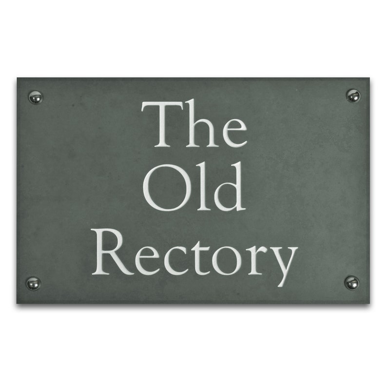 Green Slate House Sign personalised with your house name. Size is 35.5cm x 20cm image 4