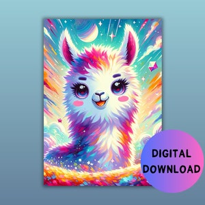 Druckbare Lama Wandkunst | Kinderzimmer Wandkunst | Kinderzimmer Wand Kunst | Niedliche Lama Drucke | Digitaler Download | Vielzahl von Größen