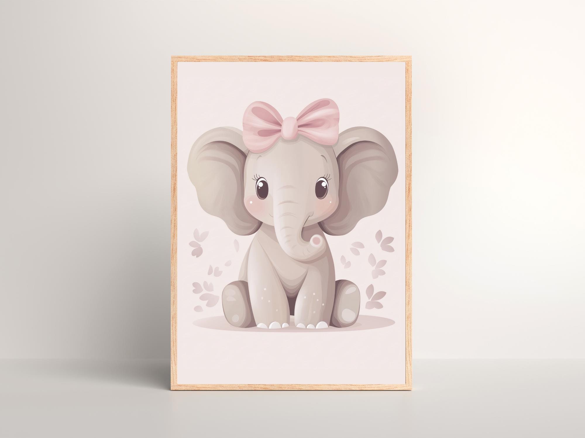 Pink Elephant For Nursery Decor Printable