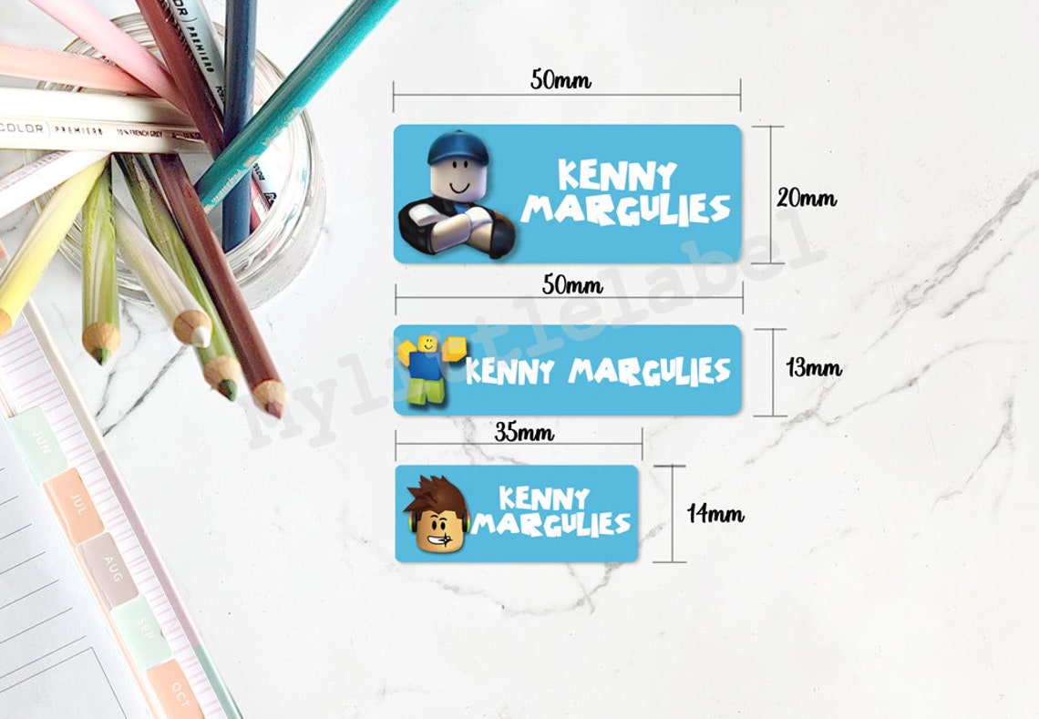 Personalised Roblox Stickers Name Label Waterproof Name labels Etsy