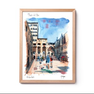 Plaça del Rei / Barcelona Watercolor PRINT