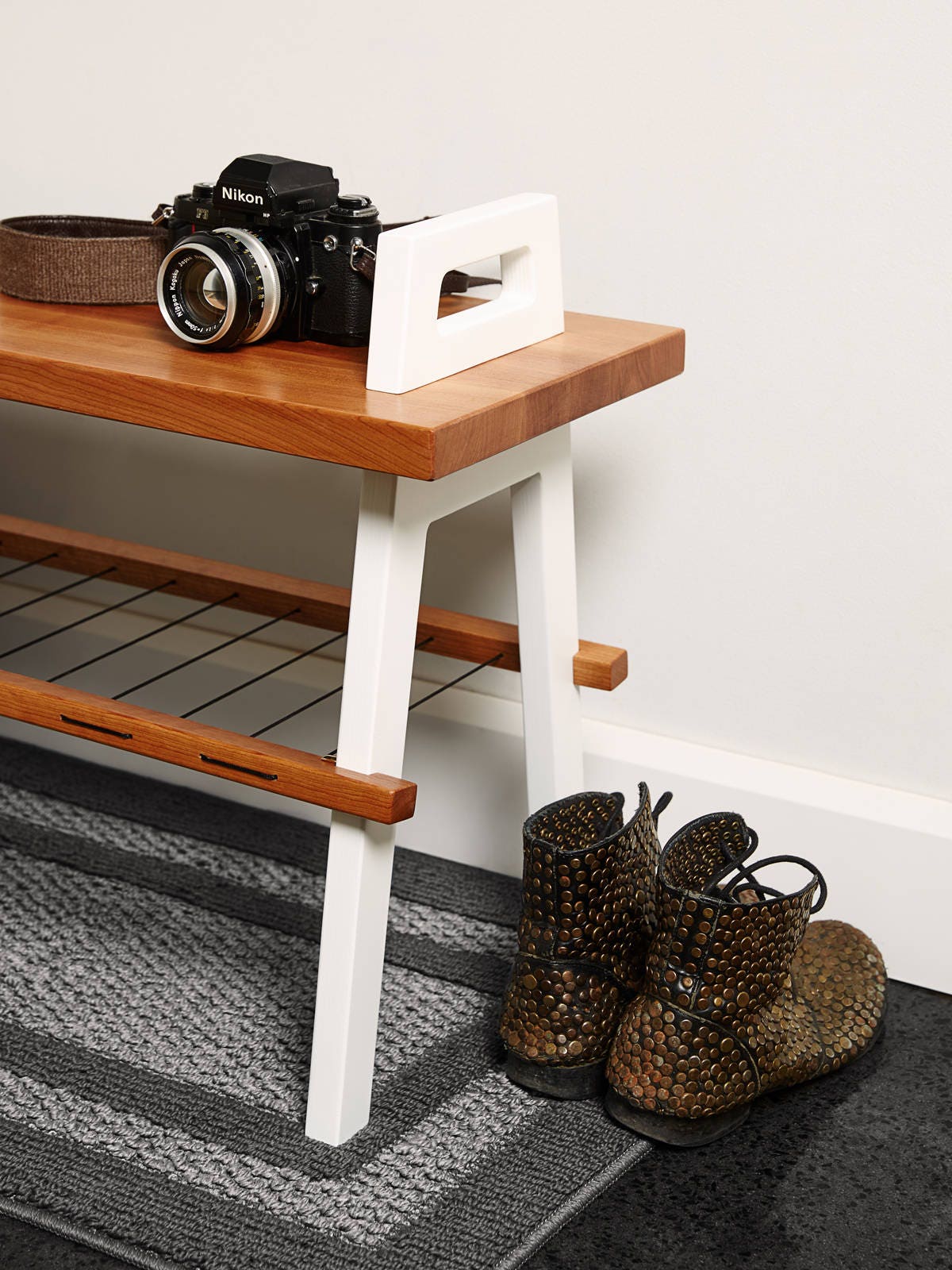 Banco de entrada de cereza de 26 con almacenamiento | Etsy