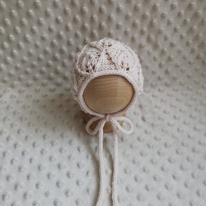 RTS NIKITA texture bonnet in powder/ knit hat for newborn/ knit textured hat/ photo prop