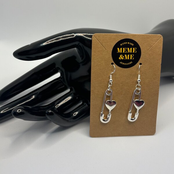 Safety Pin Earrings. Sterling silver hooks
