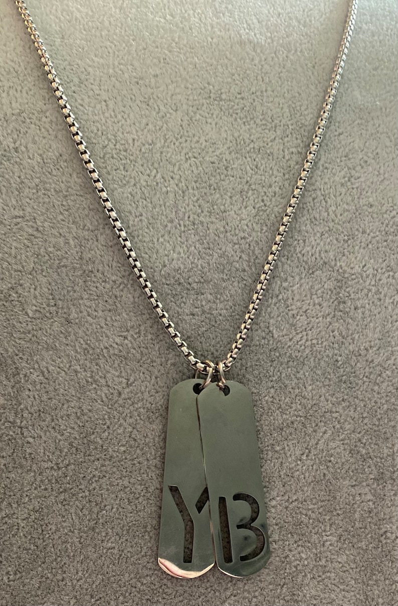 Dog Tag Design Snake Chain With Y&B Charms yungblud Inspired Etsy