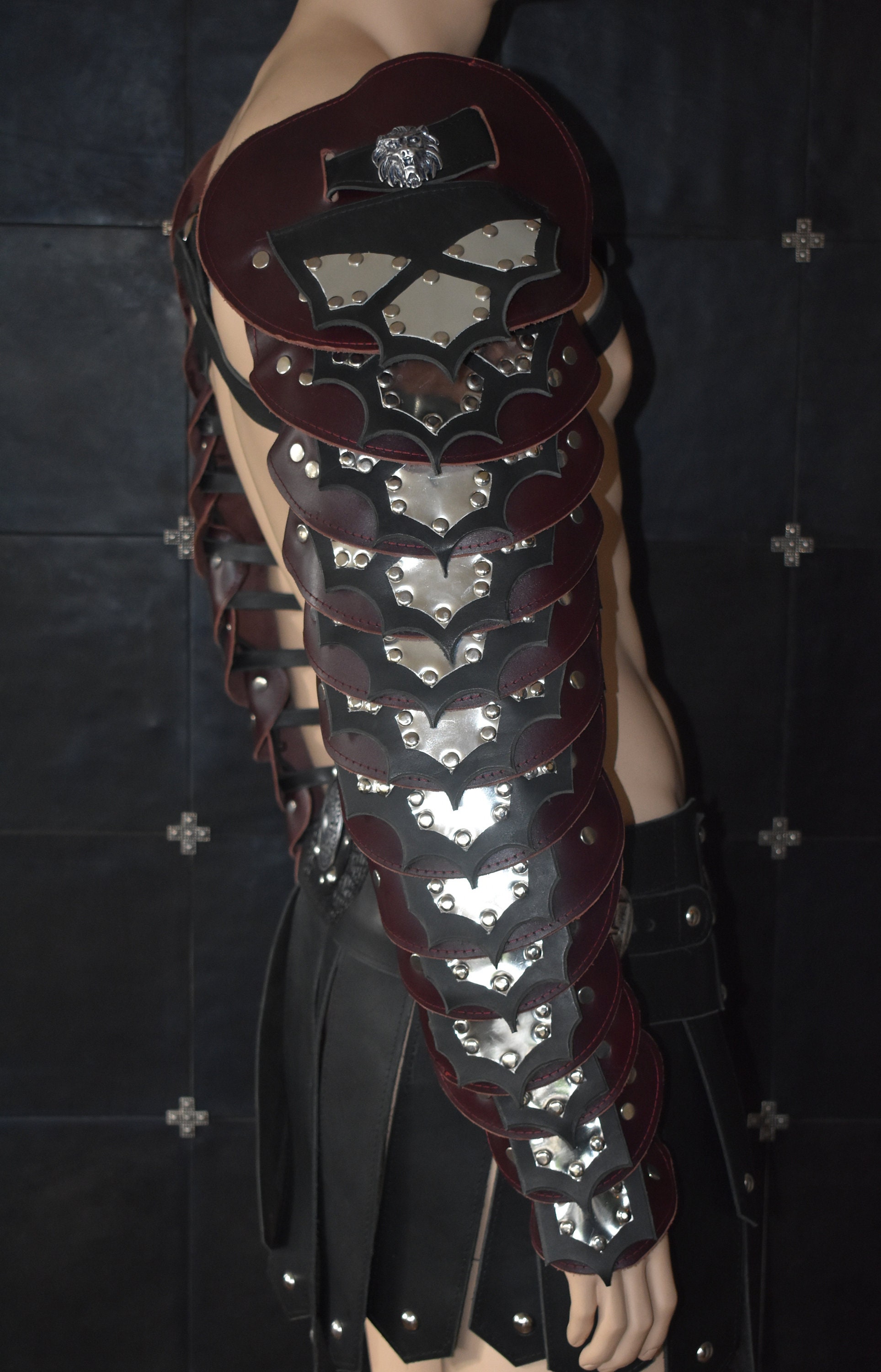 Leather Full armadillo Gladiator arms Etsy