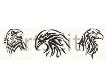 3 Tribal Eagles  Embroidery Design  INSTANT DOWNLOAD Embroidery Animal Eagle Ricamo Aquila