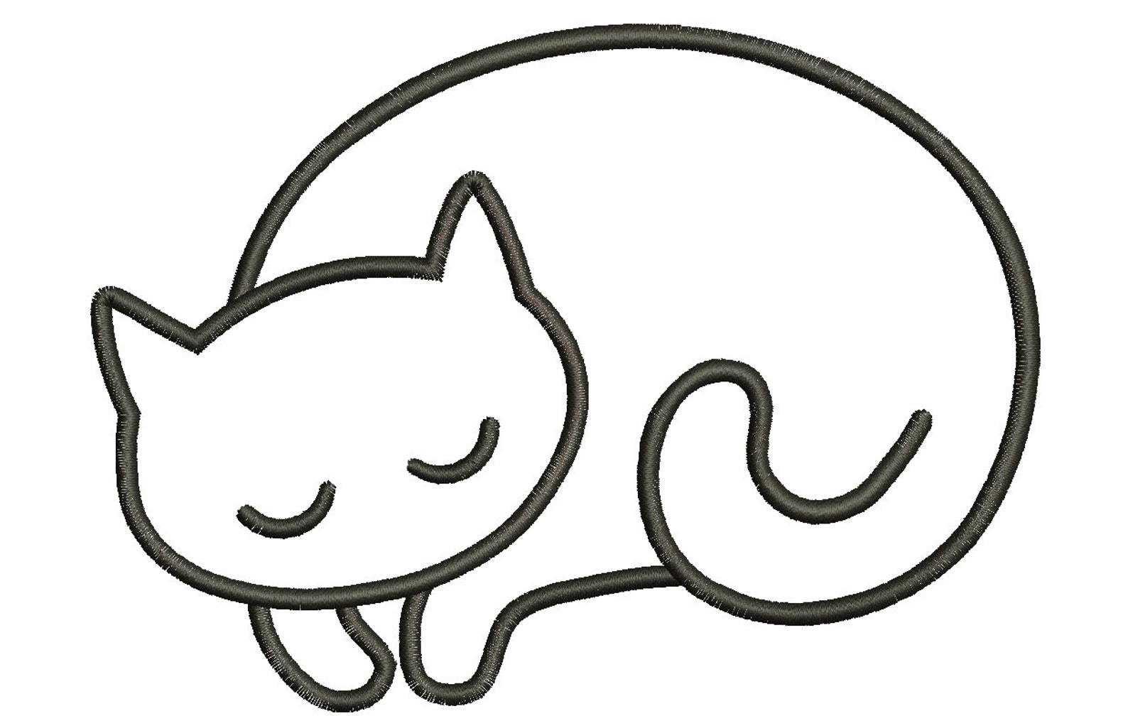Sleeping cat embroidery design applique instant download  etsy Sleeping cat embroidery design applique instant download  etsy