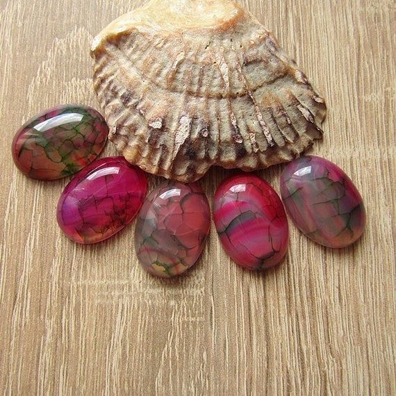 Onyx Agate Cabochon Green Agate Stone Cabochon 25x18mm Oval Agate Gemstone Flat back Jewelry Supplies 1pcs