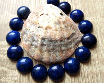 Natural Lapis Lazuli Round Cabochon 12 mm Blue Lapis Lazuli Natural Gemstone Cabochon Natural Stone Flat back 3pcs.